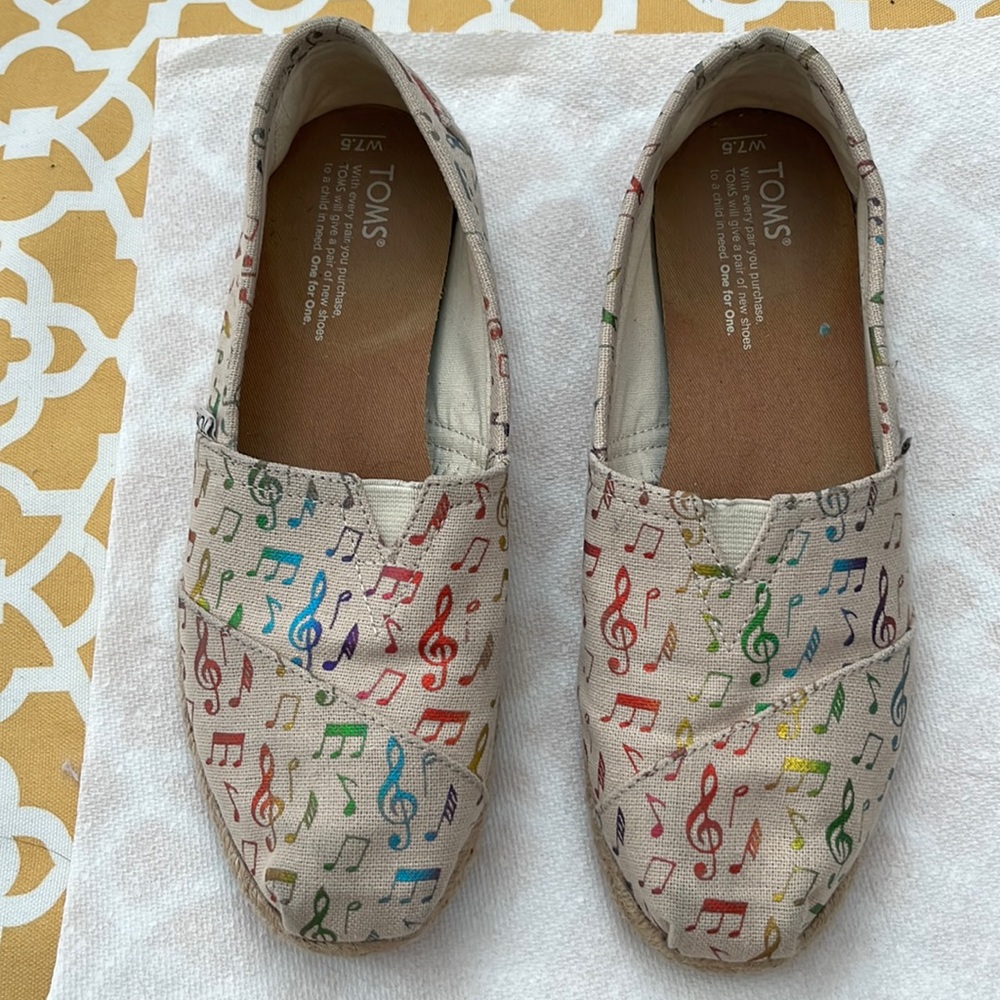 Toms Rainbow Music Alpargata Shoes Size W 7.5